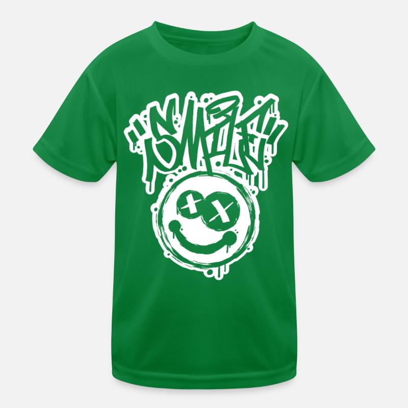 Lächeln Gesicht Graphitti-Buchstaben Kinder Funktions-T-Shirt