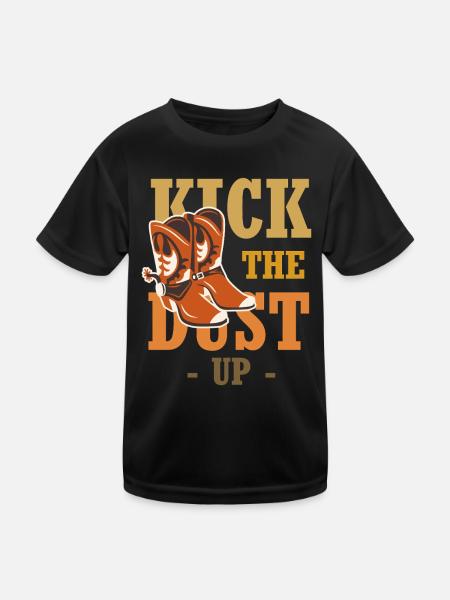 Dust on your boots – Western Boot - Kids Functional T-Shirt - black - Front
