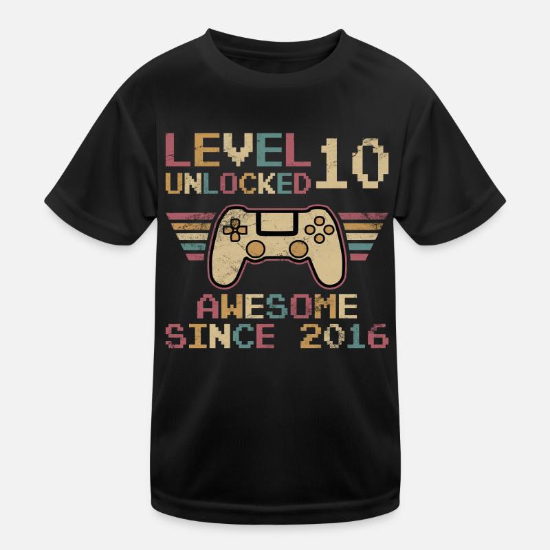Level 10 Unlocked Zocker 10 Geburtstag Geschenk Kinder Funktions-T-Shirt