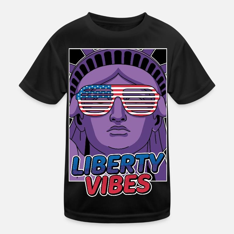 Liberty Vibes Freiheitsstatue Kinder Funktions-T-Shirt