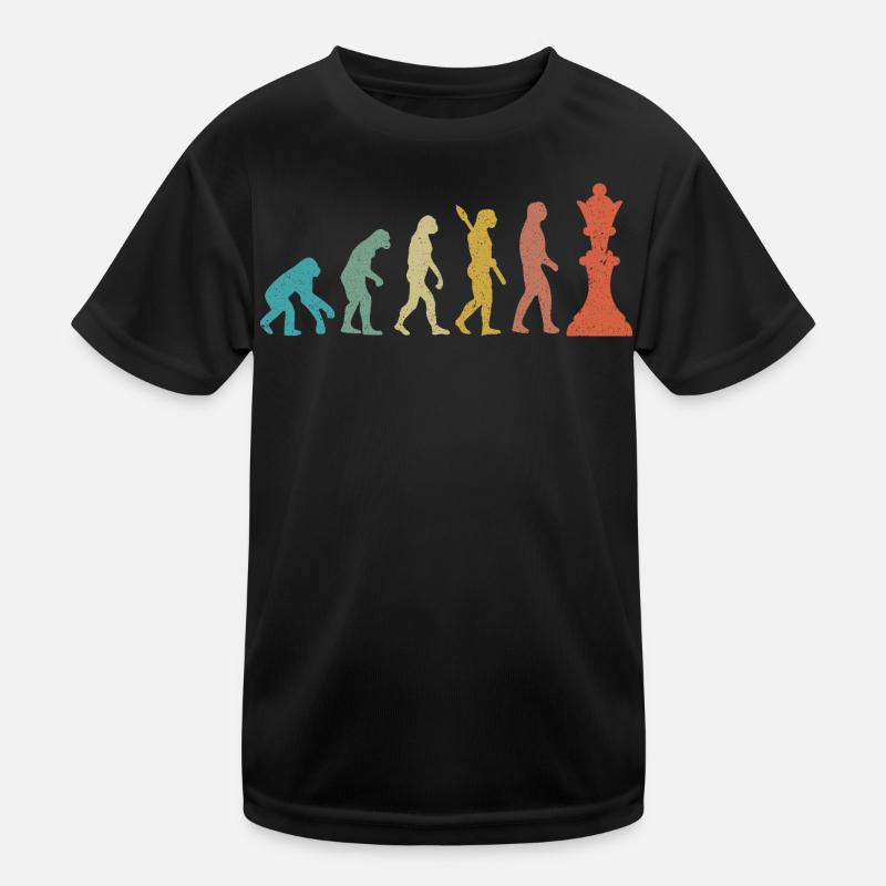 Evolution from Man to King Chess Humor Kids Functional T-Shirt