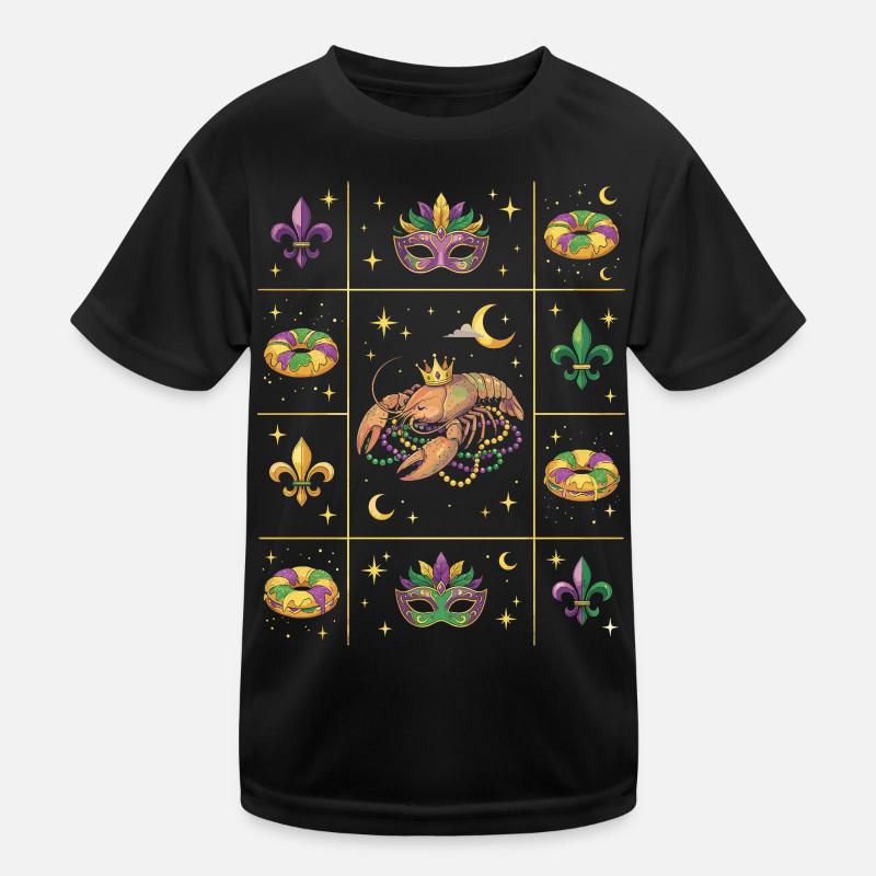 Crawdaddy Carnival Mardi Gras Kids Functional T-Shirt