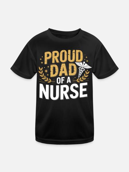Père fier d’un soignant - T-shirt sport Enfant - noir - Devant