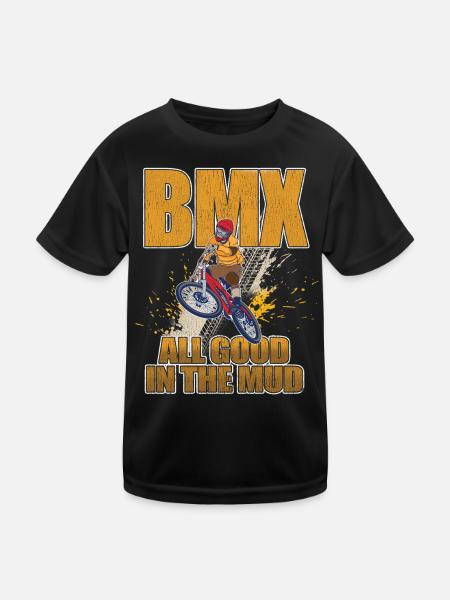 BMX Alles Gut Im Schlamm - Kinder Funktions-T-Shirt - Schwarz - Vorne