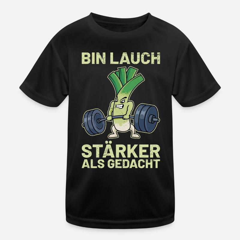 Haltérophile BIN LEEK PLUS FORT QUE PRÉVU Drôle T-shirt sport Enfant