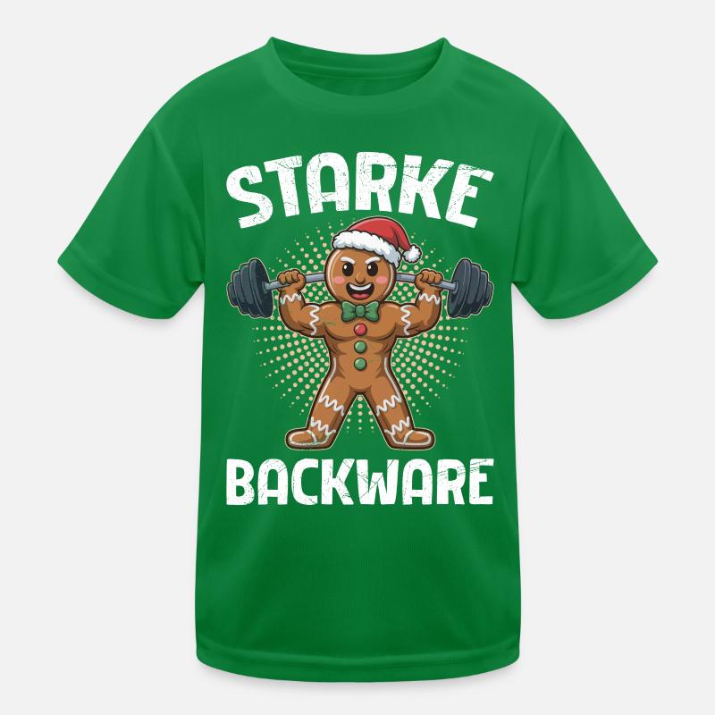 Gingerbread Man STARKE BACKWARE Funny Kids Functional T-Shirt