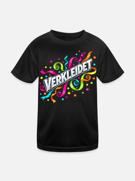 Disguised Confetti Streamers Carnival - Kids Functional T-Shirt - black - Front
