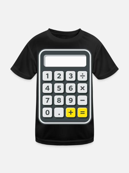 Taschenrechner Kostüm Karneval Fasching Nerd  - Kinder Funktions-T-Shirt - Schwarz - Vorne