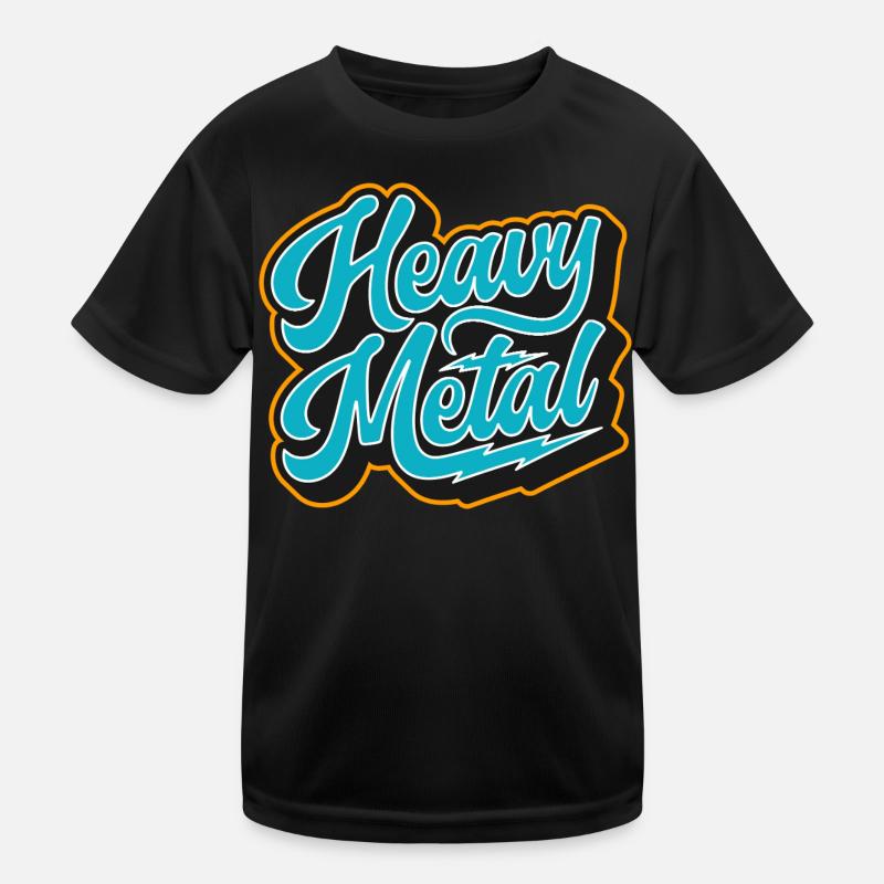 Heavy Metal Retro Script Kids Functional T-Shirt