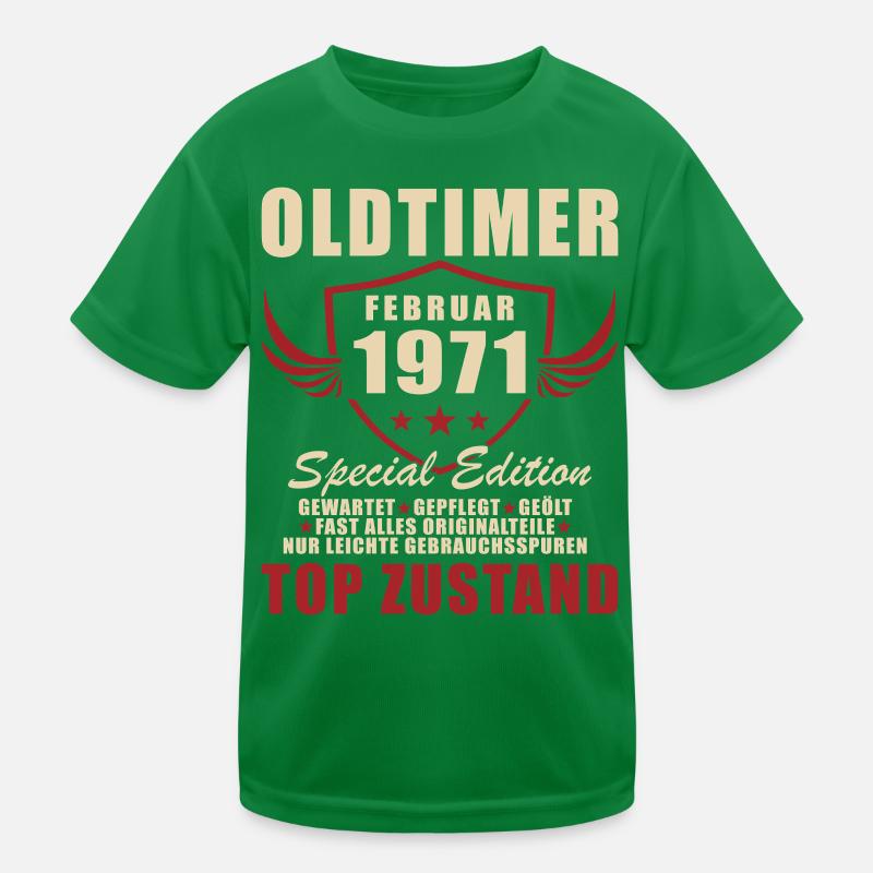 Februar 1971 Geburtstag Oldtimer 1971 Kinder Funktions-T-Shirt