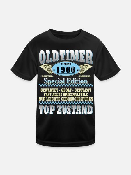 60e anniversaire voiture classique février 1966 Volume 66 - T-shirt sport Enfant - noir - Devant
