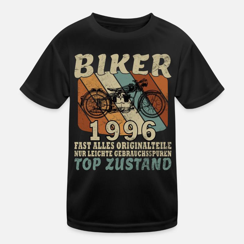 1996 Anniversary Motorcycle Biker Vintage Kids Functional T-Shirt