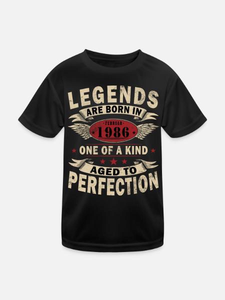 February 1986| February 1986 Anniversary 1986 - Kids Functional T-Shirt - black - Front