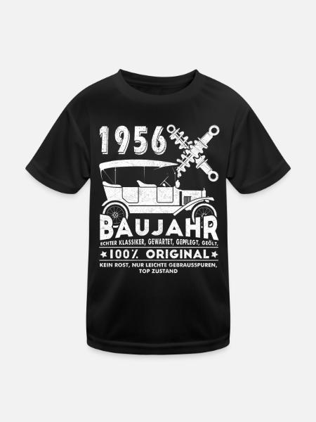1956 Baujahr Geburtsjahr - Kinder Funktions-T-Shirt - Schwarz - Vorne