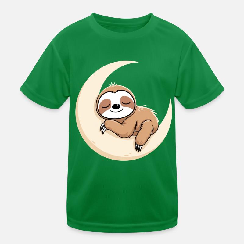 Moon Sleep Sloth Kids Functional T-Shirt