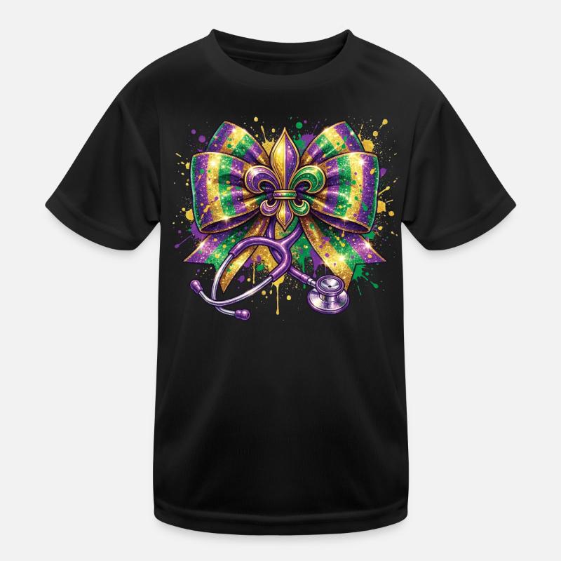 Mardi Gras Krankenschwester Doktorin Fleur De Lys Kinder Funktions-T-Shirt