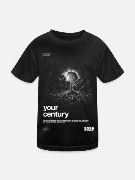 Your Century Explosion - Kinder Funktions-T-Shirt - Schwarz - Vorne