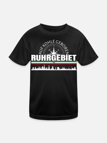 Ruhrgebiet  - Kinder Funktions-T-Shirt - Schwarz - Vorne
