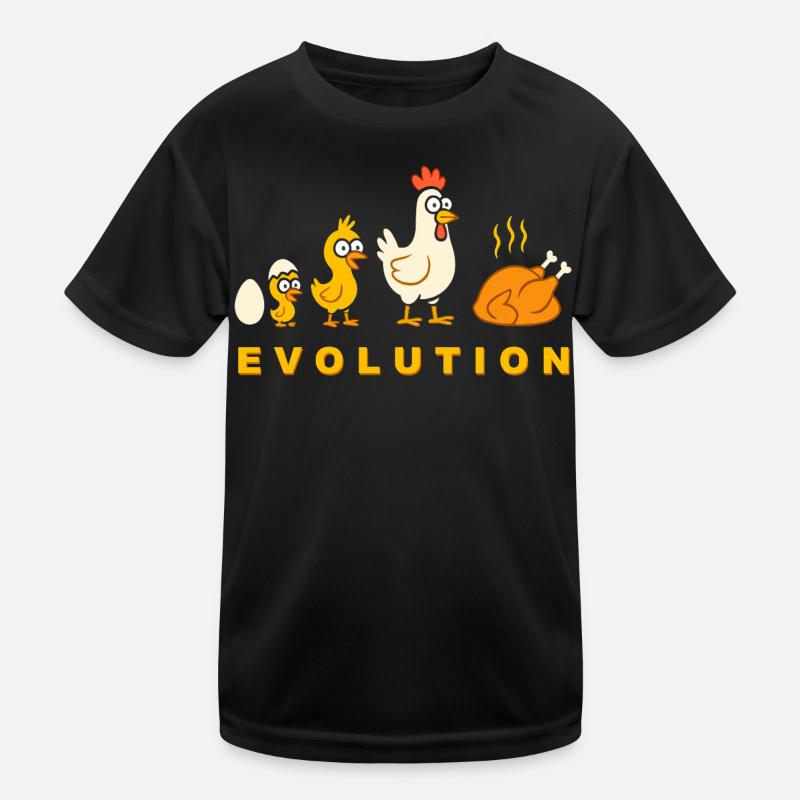 Evolution Chicken Broiler Chicken Funny Kids Functional T-Shirt