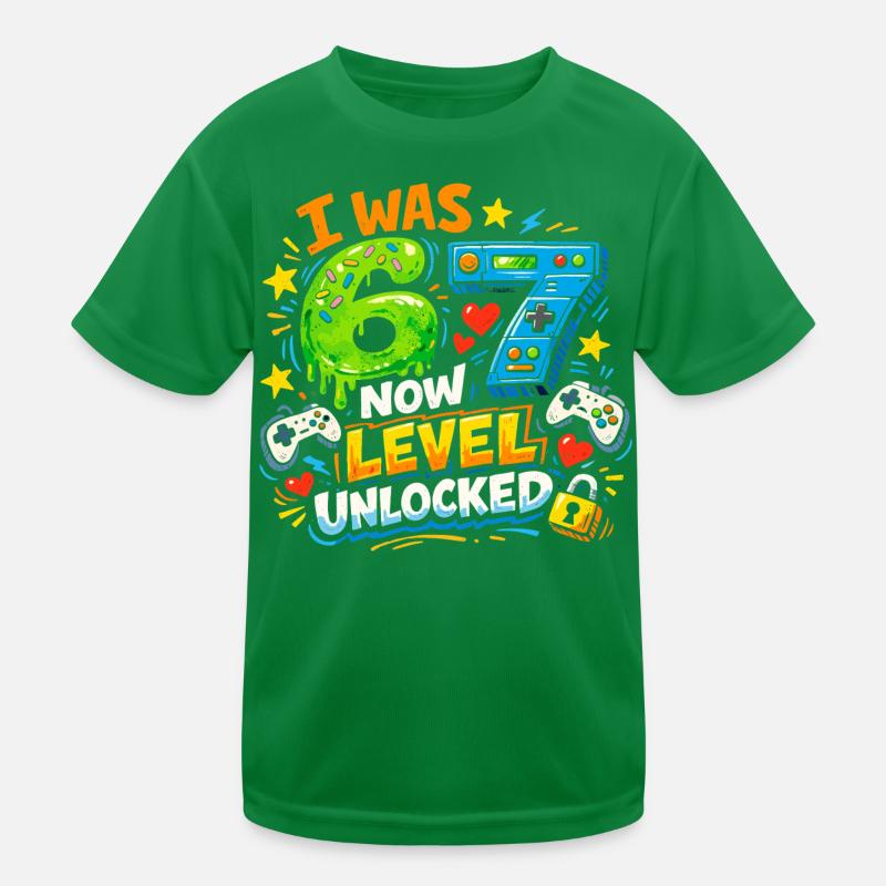 J’avais 6 ans maintenant niveau 7 débloqué 7e anniversaire Joueur 67 T-shirt sport Enfant