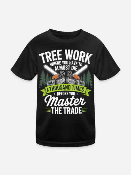 Chainsaw Championship in the Forest - Kids Functional T-Shirt - black - Front