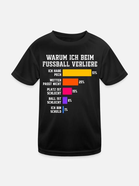 Why I lose at football Football - Kids Functional T-Shirt - black - Front
