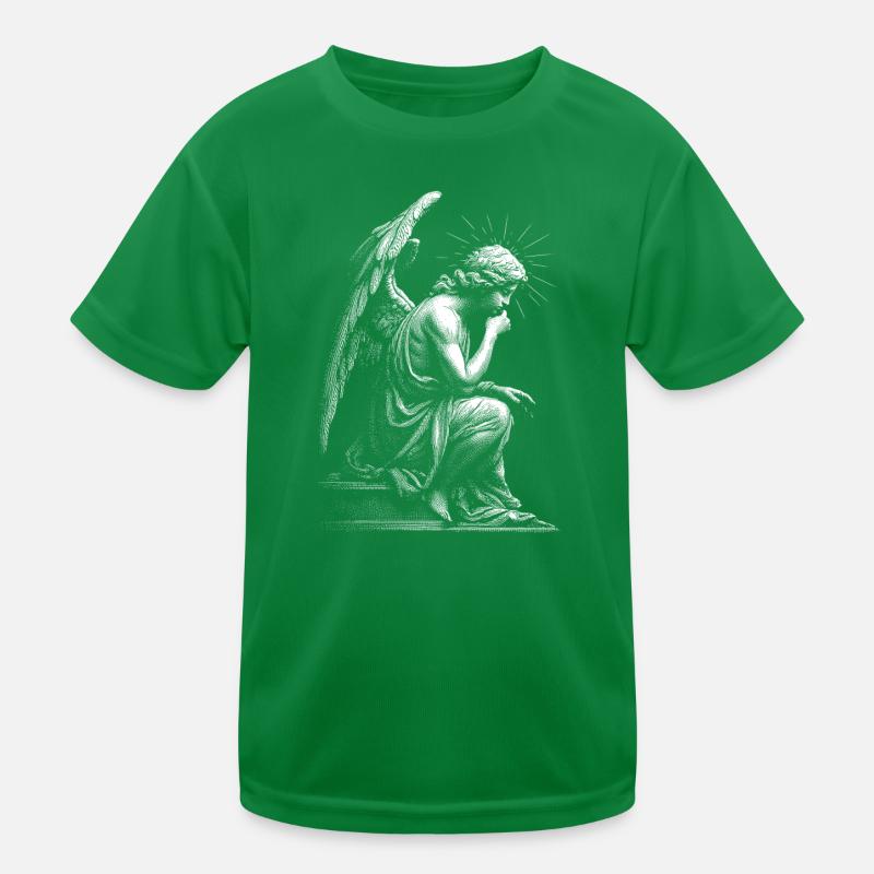 Engel Silhouette Gravur Kinder Funktions-T-Shirt
