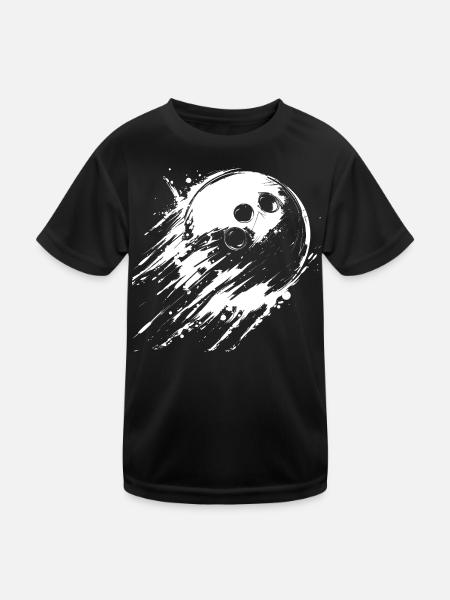 Bowlingkugel - Kinder Funktions-T-Shirt - Schwarz - Vorne
