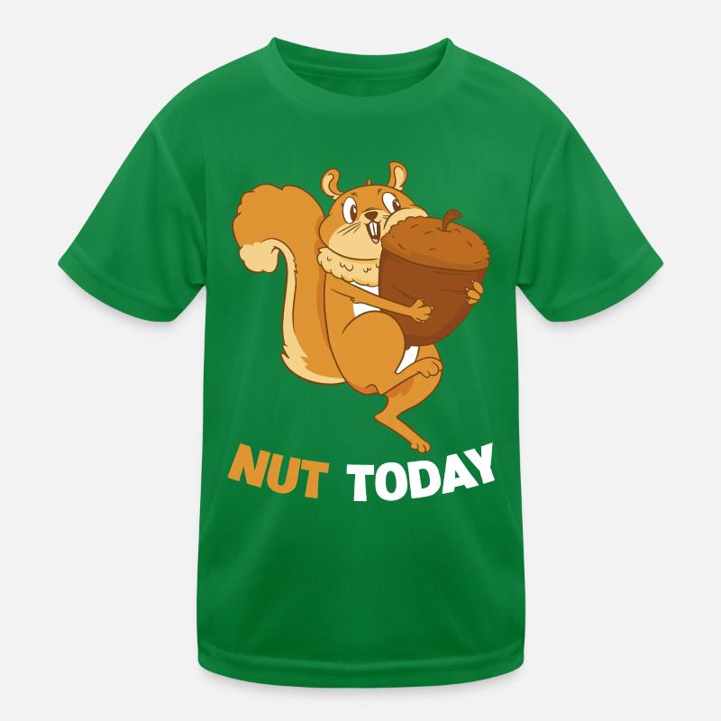 NUT TODAY Squirrel Acorn Kids Functional T-Shirt