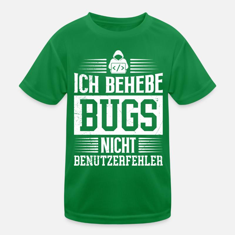 Coder ICH BEHEBE BUGS NICHT BENUTZERFEHLER LUSTIG Kinder Funktions-T-Shirt