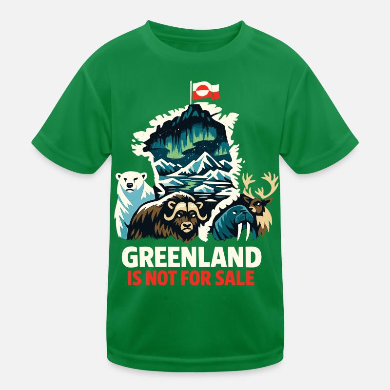 Grönland Flagge Tiere Eisbär Geschenk Kinder Funktions-T-Shirt
