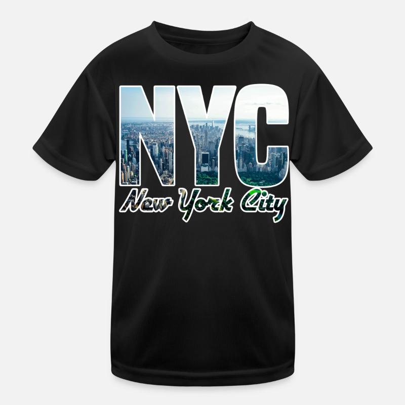 NYC Skyline Blockbuchstaben Kinder Funktions-T-Shirt