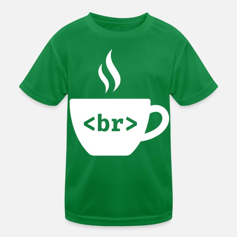 Coffee Break – Funny HTML Tag Design Kids Functional T-Shirt