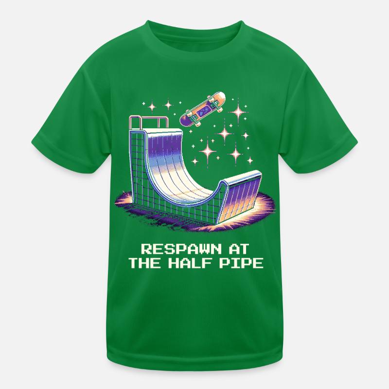Respawn an der Halfpipe | Skateboard Kinder Funktions-T-Shirt