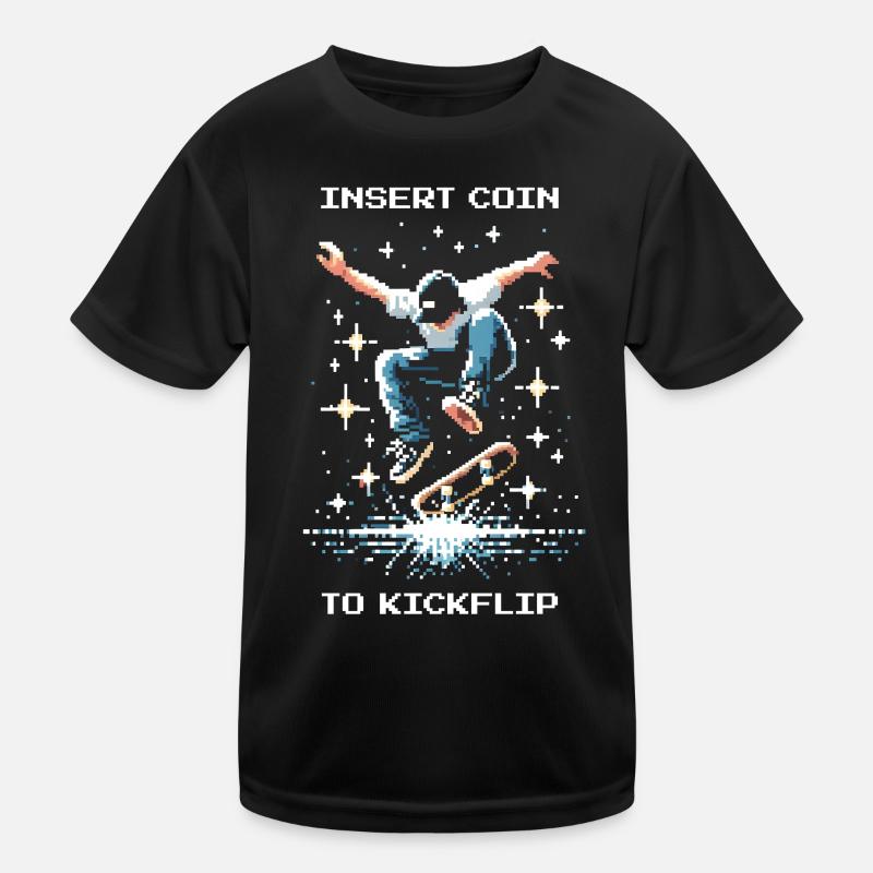 Insert Coin to Kickflip | Skate Trick Kids Functional T-Shirt