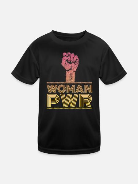 Frauenrechte Woman Power - Kinder Funktions-T-Shirt - Schwarz