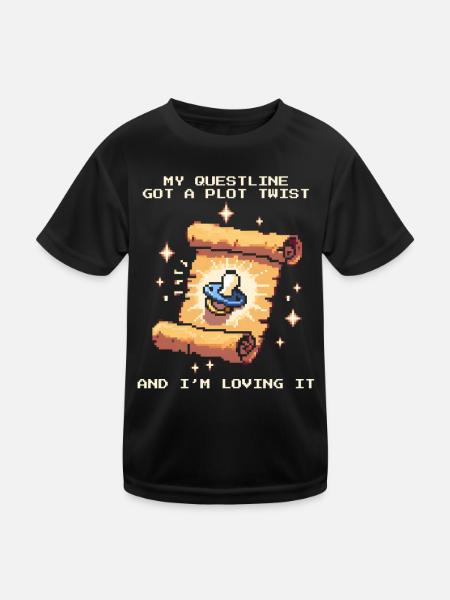 Questline Plot Twist | Baby hat alles geändert - Kinder Funktions-T-Shirt - Schwarz - Vorne