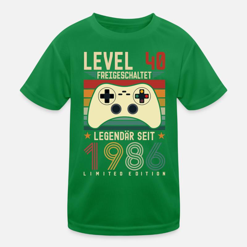 Level 40 Freigeschaltet 40.Geburtstag 40 jahre Kinder Funktions-T-Shirt