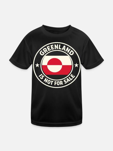 Greenland Greenland Not For Sale Funny - Kids Functional T-Shirt - black - Front
