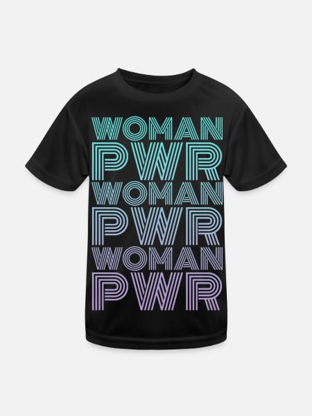 Woman Power Frauenrechte - Kinder Funktions-T-Shirt - Schwarz
