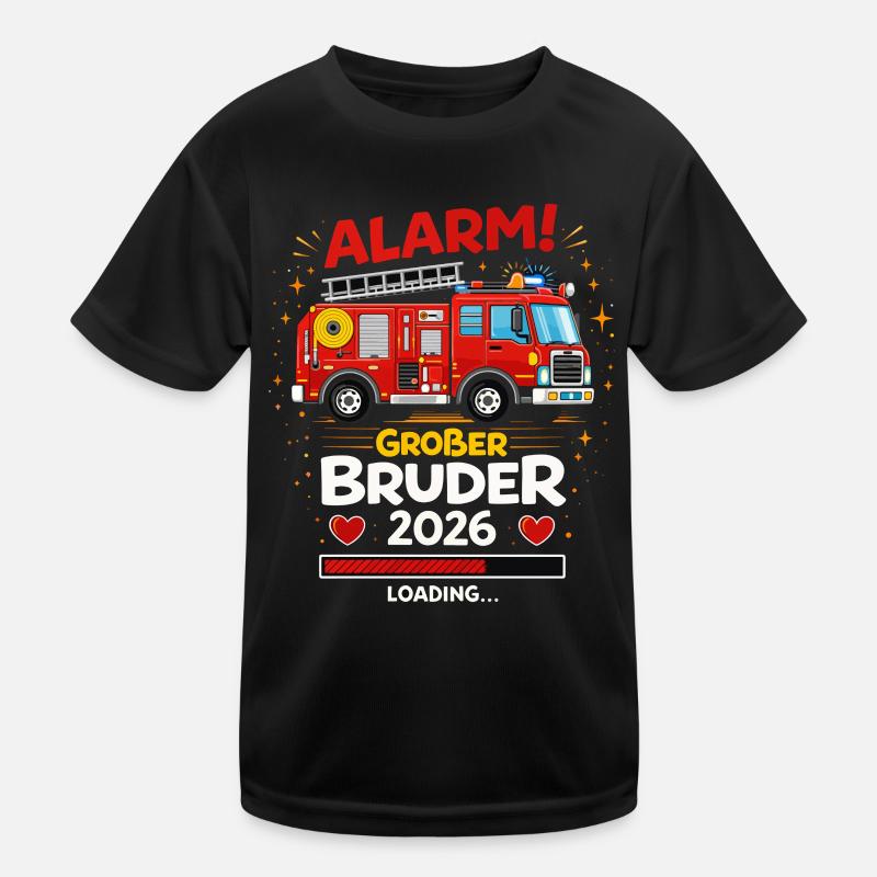 Kinder Ich werde großer Bruder 2026 Feuerwehr  Kinder Funktions-T-Shirt