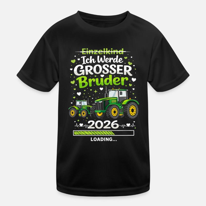 Ich Werde Großer Bruder 2026 Traktor Baby Kinder Kinder Funktions-T-Shirt