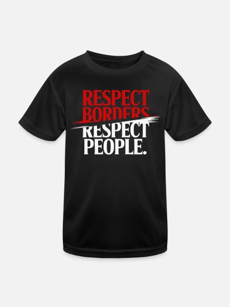 Respect Borders Respect People - Greenland - Kids Functional T-Shirt - black - Front