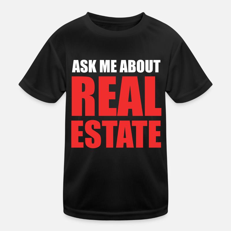 Demandez-moi à propos de l’immobilier – Bold Red T-shirt sport Enfant