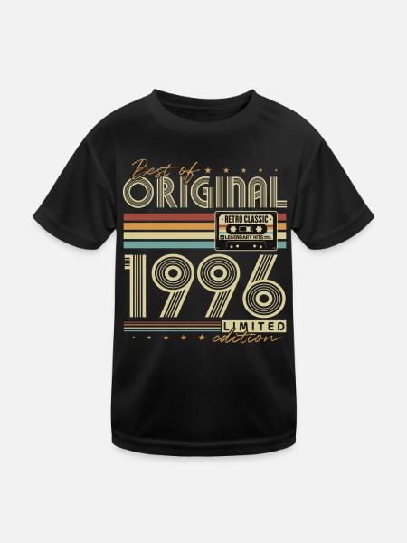 Original 1996 Jahrgang Vintage Geburtstag Retro - Kinder Funktions-T-Shirt - Schwarz