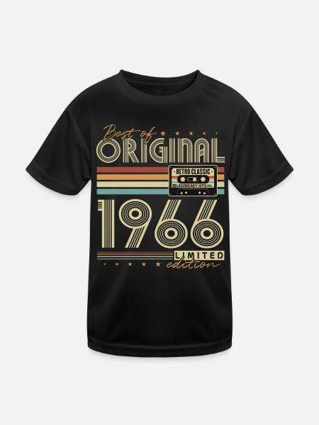 Original 1966 Jahrgang Vintage Geburtstag Retro - Kinder Funktions-T-Shirt - Schwarz
