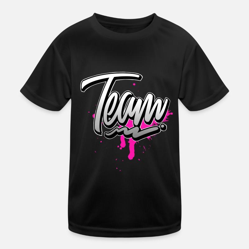 Team Rosa Kinder Funktions-T-Shirt