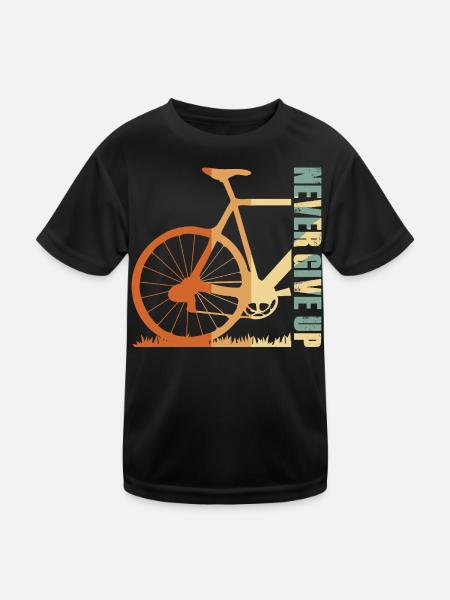 Conception de la silhouette du vélo en pente - T-shirt sport Enfant - noir - Devant