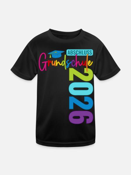 Primary school graduation 2026 - Kids Functional T-Shirt - black - Front