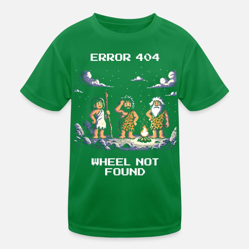 Error 404: Wheel missing | Stone Age Humor Kids Functional T-Shirt